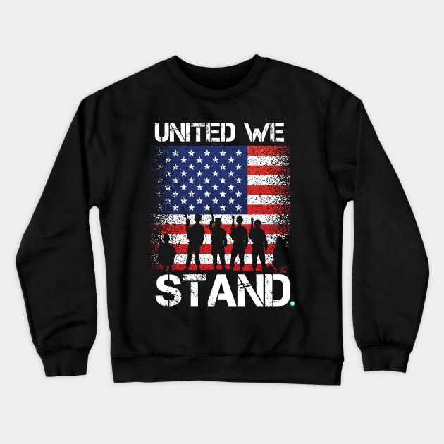 United we Stand American Flag, USA, Patriot, Gift Crewneck Sweatshirt by woormle